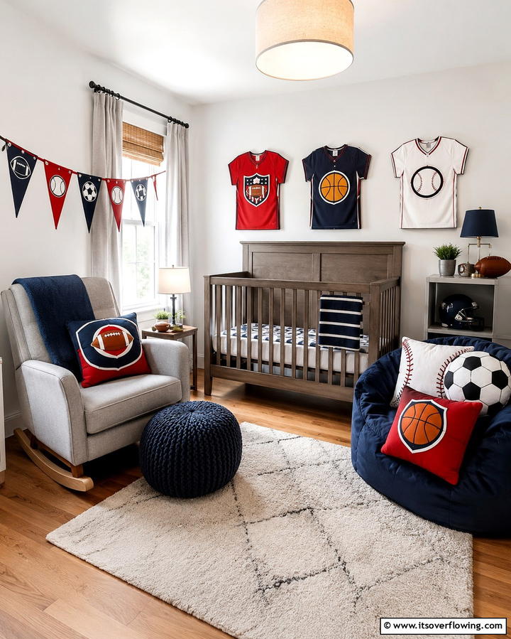 Team Logo Throw Pillows - 20 Sports Nursery Ideas for the Ultimate Fan Baby Room