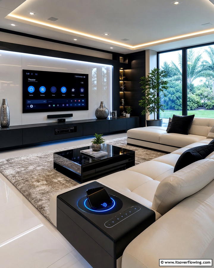 Tech Friendly Modern Family Room - 21 Family Room Ideas for Comfortable and Functional Spaces