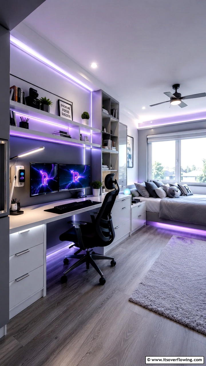 Tech Friendly Study Area - 21 Trendy Teen Girl Bedroom Decor Ideas for Personal Style