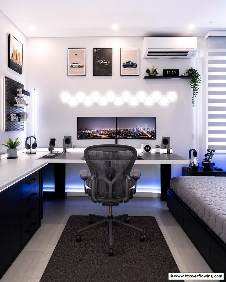 Tech Optimized Office - 21 Functional Bedroom Office Ideas for Productive Spaces