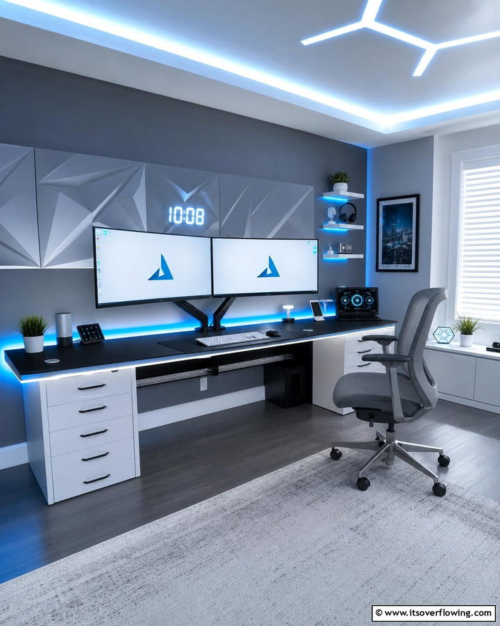 Tech Savvy Integration - 21 Home Office Decor Ideas for Productivity and Style