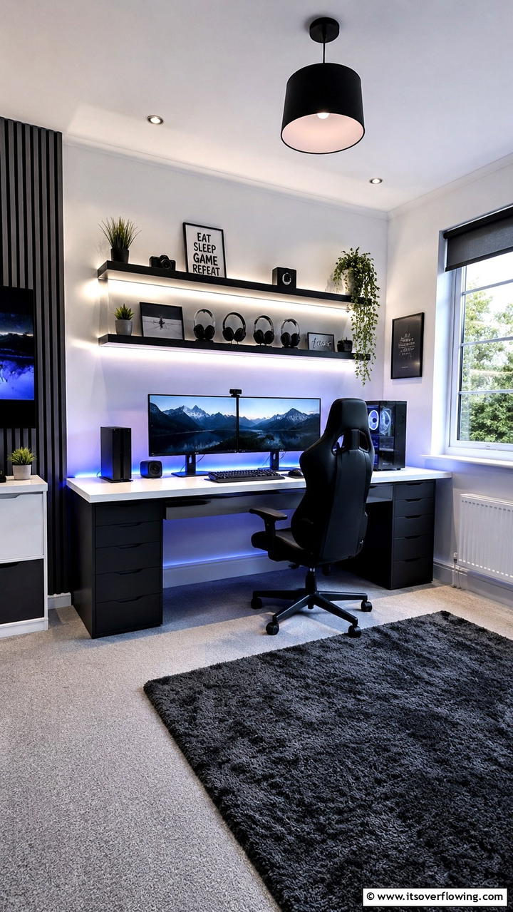 Tech Savvy Study Space - 21 Modern Teen Bedroom Ideas for Functional and Stylish Spaces