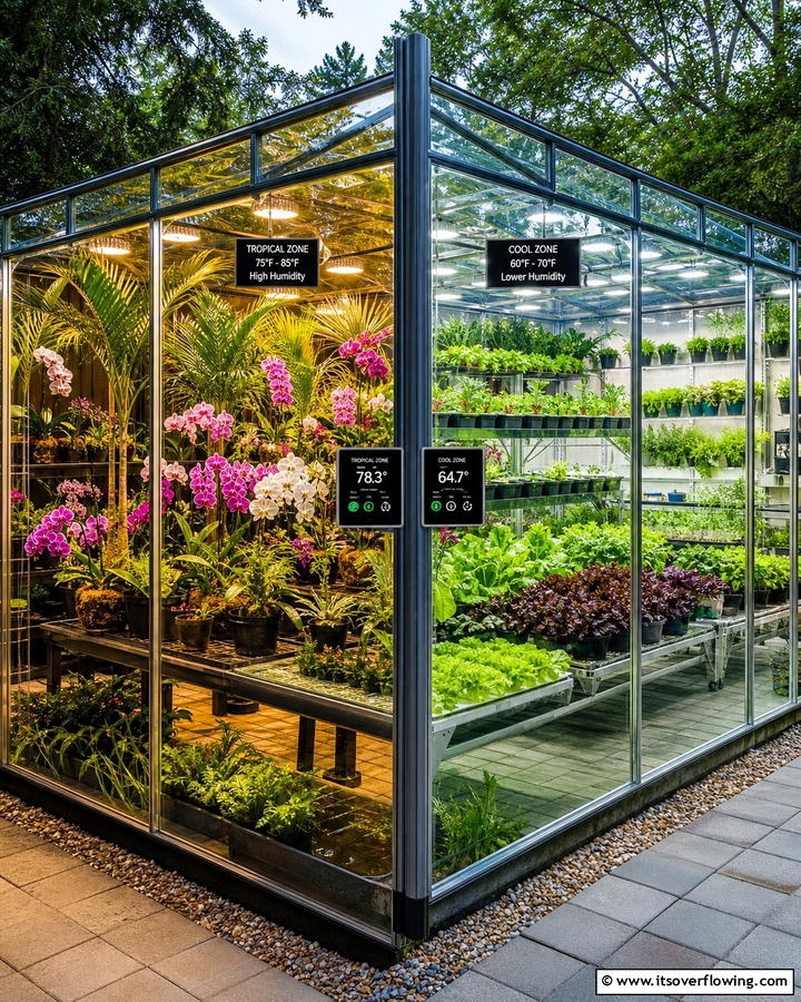 Temperature Controlled Zones - 20 Innovative Corner Greenhouse Ideas for Gardeners