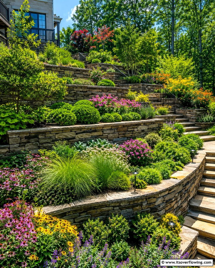 Terraced Garden Design - 25 Down Sloped Backyard Ideas for a Unique Outdoor Space