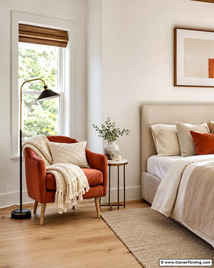 Terracotta Accent Chair - 20 Terracotta Bedroom Ideas for a Warm and Cozy Space