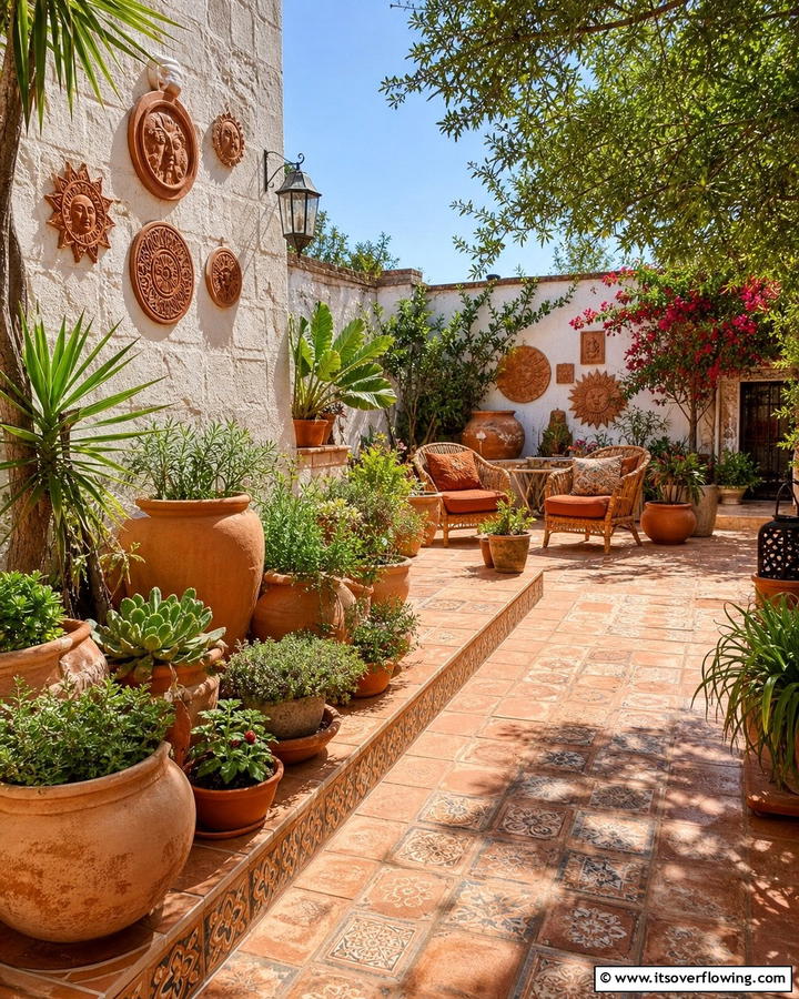 Terracotta Accents - 25 Enchanting Boho Garden Ideas for Outdoor Bliss