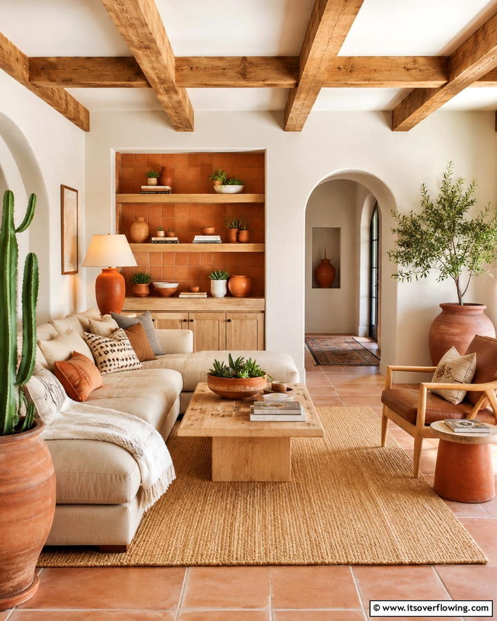 Terracotta Accents for a Desert Vibe - 30 Warm Southwestern Living Room Decor Concepts