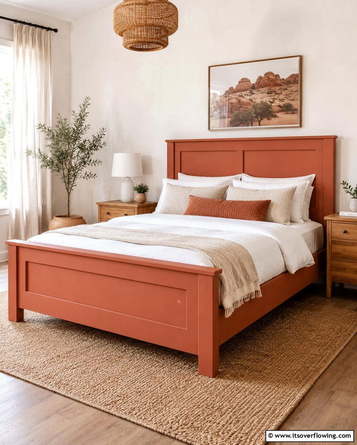 Terracotta Bed Frame - 20 Terracotta Bedroom Ideas for a Warm and Cozy Space