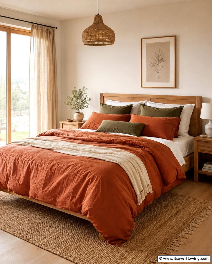 Terracotta Bedding - 20 Terracotta Bedroom Ideas for a Warm and Cozy Space