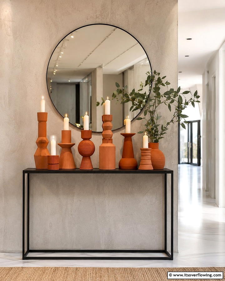 Terracotta Candle HoldersOne - 30 Earthy Terracotta Home Decor Design Inspirations