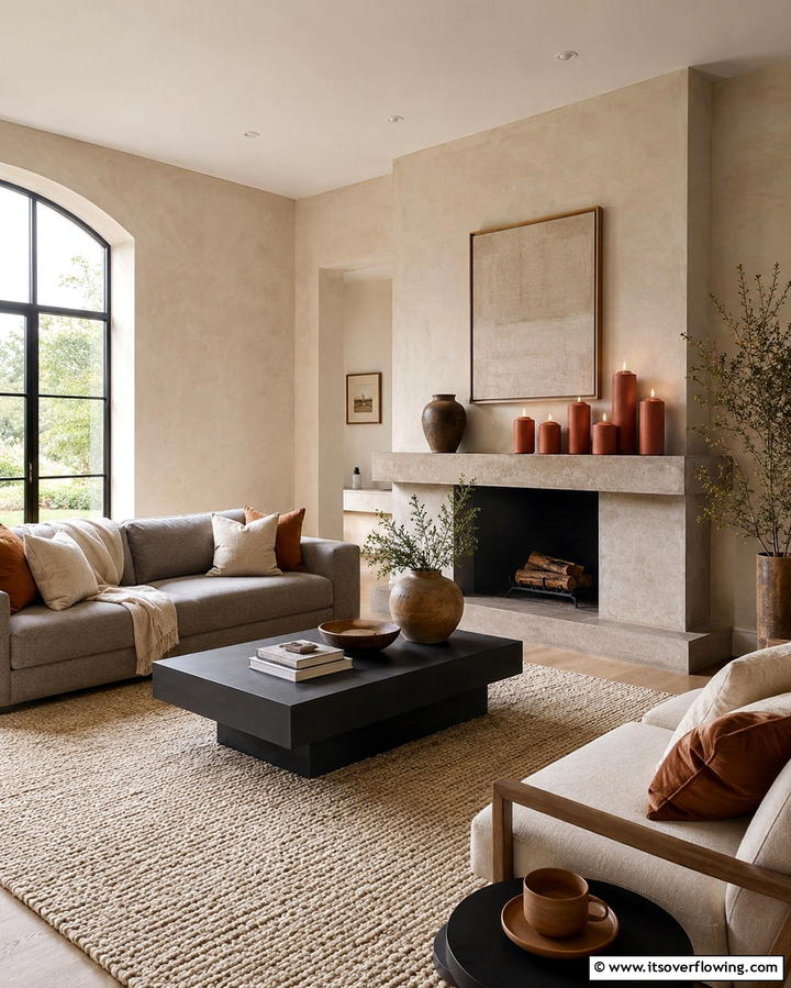 Terracotta Candles - 25 Terracotta Living Room Ideas for a Warm Vibe