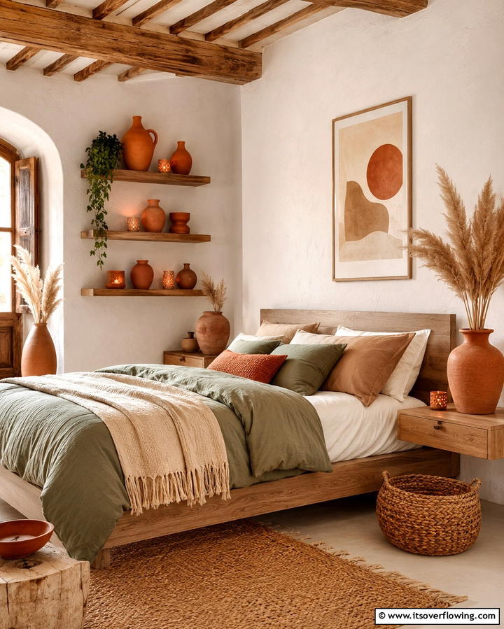 Terracotta Ceramic Decor - 20 Terracotta Bedroom Ideas for a Warm and Cozy Space