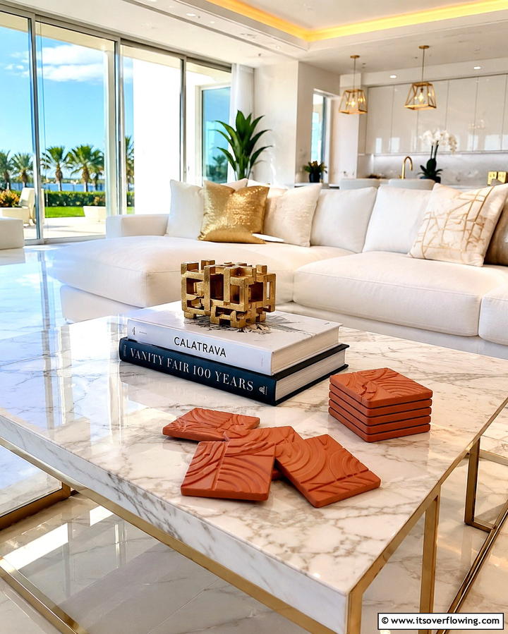 Terracotta Coasters - 30 Earthy Terracotta Home Decor Design Inspirations