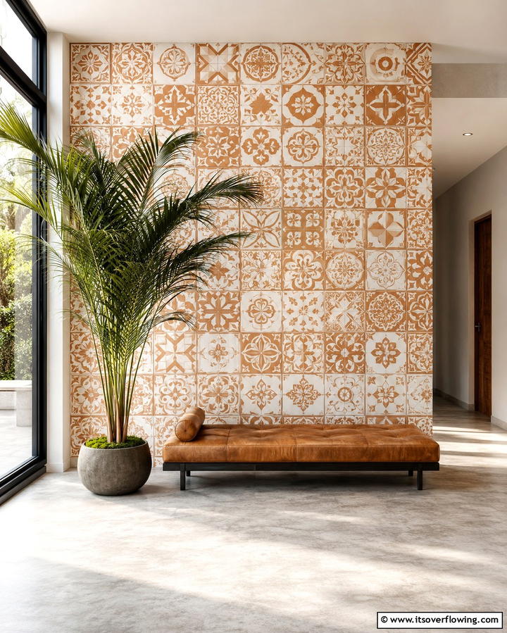 Terracotta Decorative Tiles - 25 Terracotta Living Room Ideas for a Warm Vibe