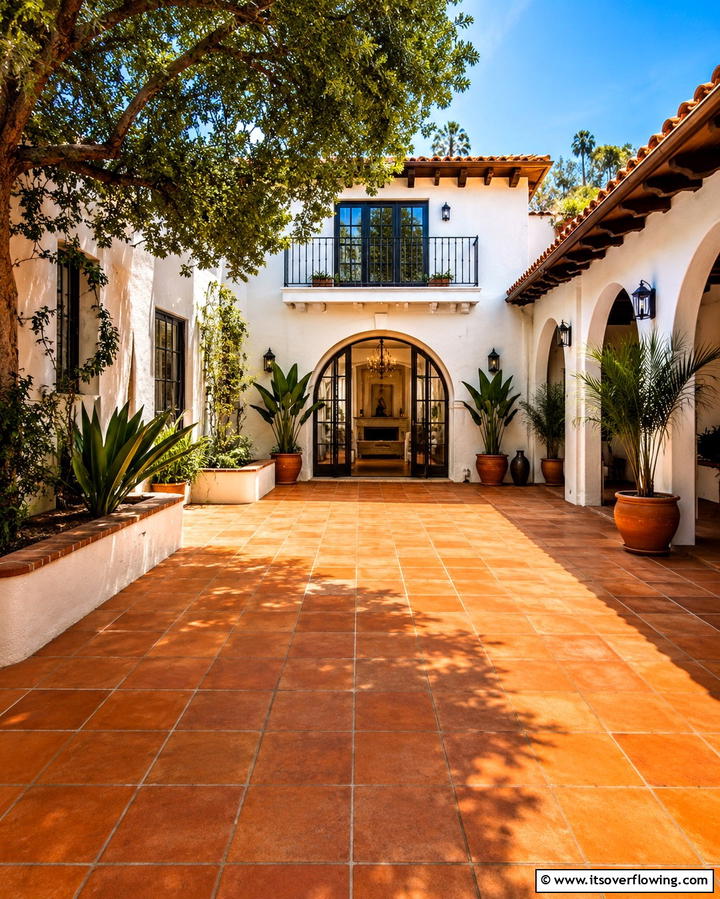 Terracotta Flooring - 25 Spanish Courtyard Ideas for a Mediterranean Oasis