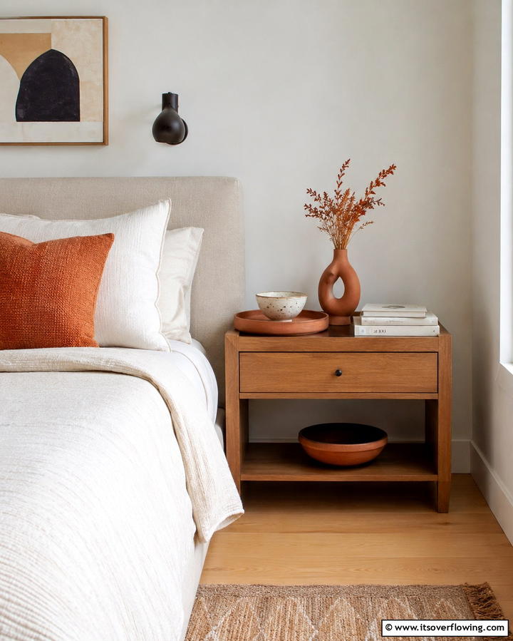 Terracotta Nightstand Accessories - 20 Terracotta Bedroom Ideas for a Warm and Cozy Space