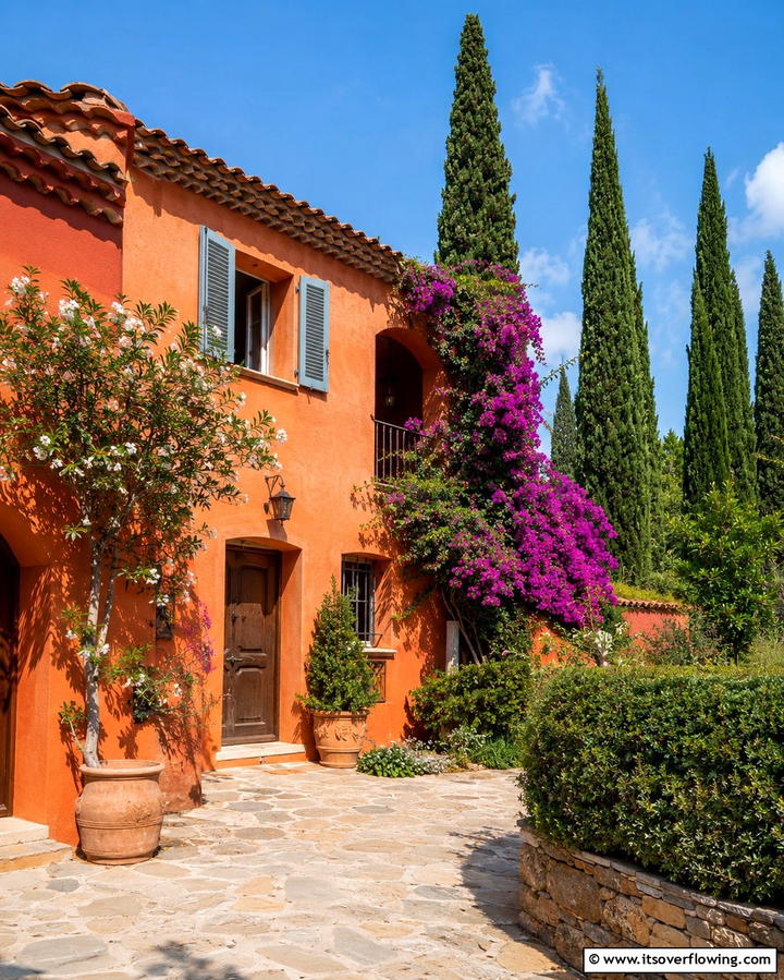 Terracotta Orange for a Warm Mediterranean Look - 25 Orange House Exterior Ideas for a Bold Look