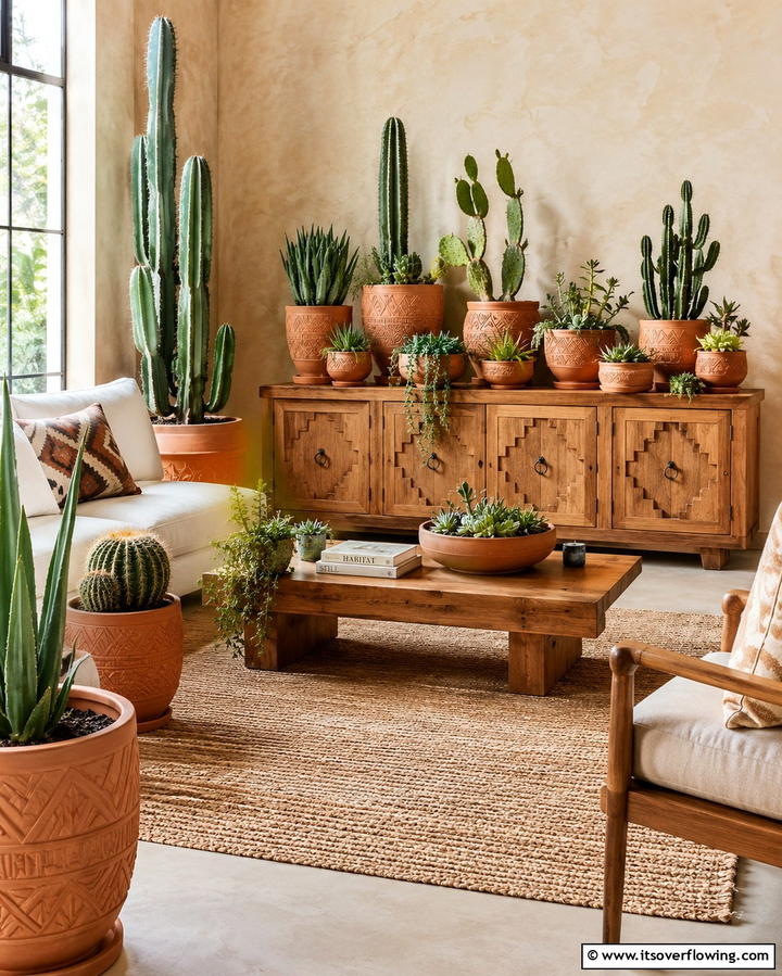 Terracotta Planters - 25 Desert Themed Room Ideas for a Warm and Inviting Space