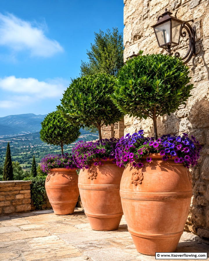 Terracotta Planters - 25 Mediterranean Patio Ideas for Outdoor Living Spaces