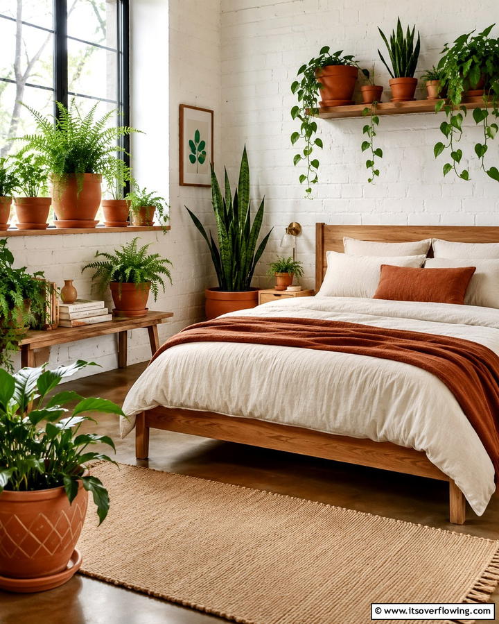 Terracotta Planters - 20 Terracotta Bedroom Ideas for a Warm and Cozy Space