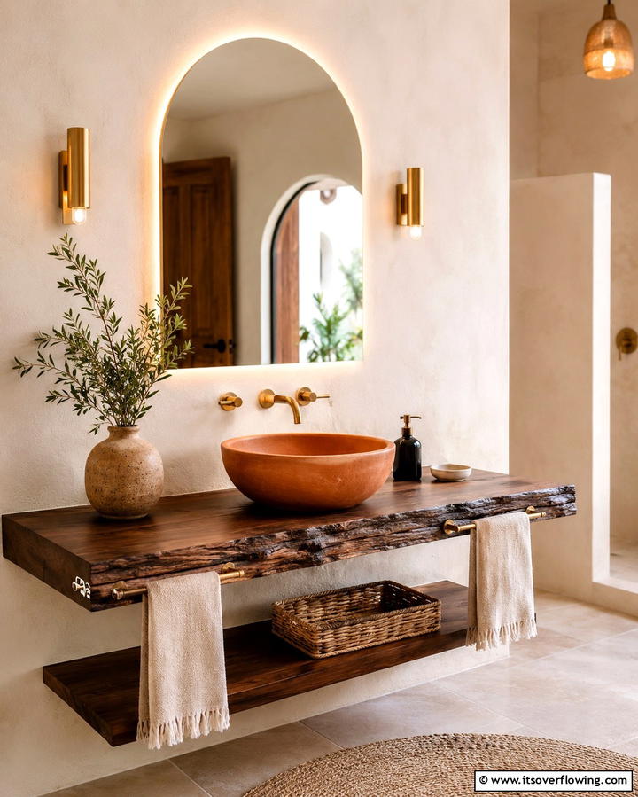 Terracotta Sink Basin for a Statement Piece - 25 Terracotta Bathroom Ideas for an Earthy Retreat