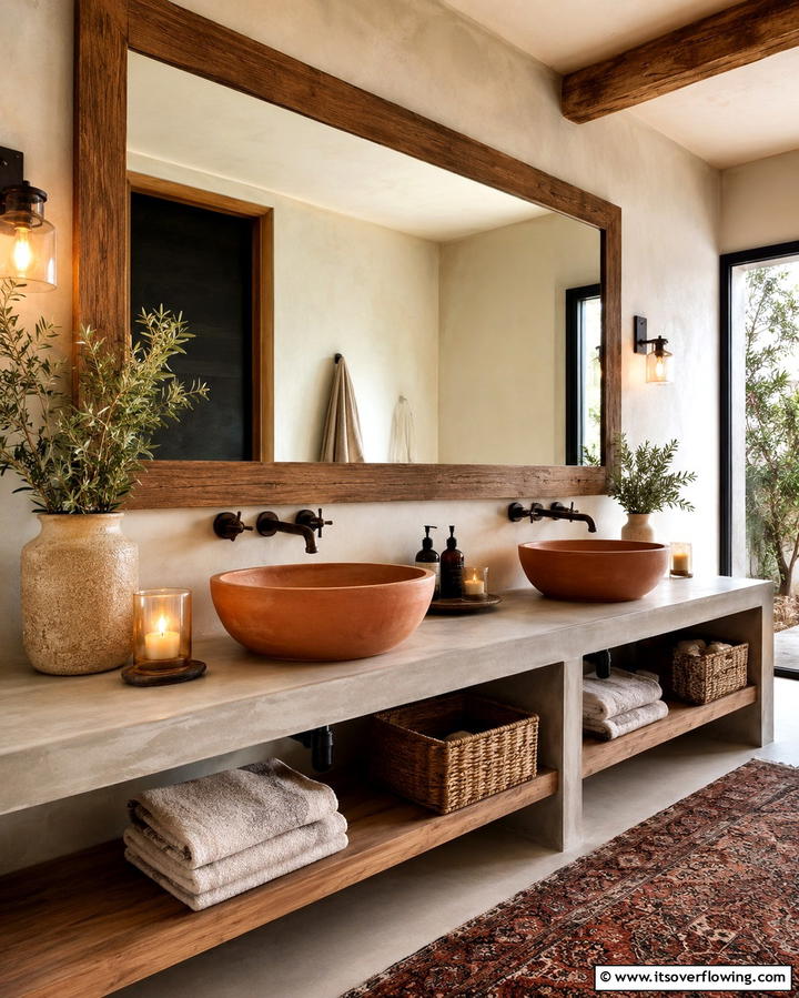 Terracotta Sink Basins - 25 Terracotta Bathroom Ideas for an Earthy Retreat