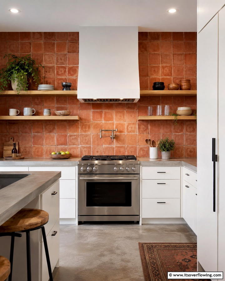 Terracotta Tile Backsplash - 30 Earthy Terracotta Home Decor Design Inspirations