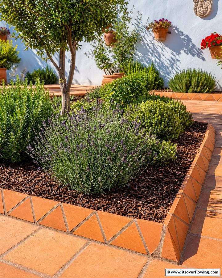 Terracotta Tile Edging for Mulch - 20 Mulch Edging Ideas to Define and Beautify Your Garden Beds
