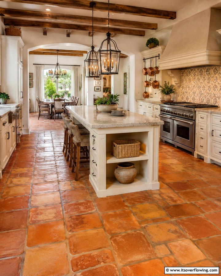 Terracotta Tile Flooring - 25 Earthy Kitchen Ideas for a Natural Look