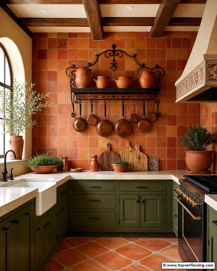 Terracotta Tiles - 25 Rustic Backsplash Ideas for a Farmhouse Kitchen