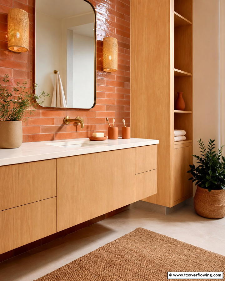 Terracotta Towel Hooks for Rustic Charm - 25 Terracotta Bathroom Ideas for an Earthy Retreat
