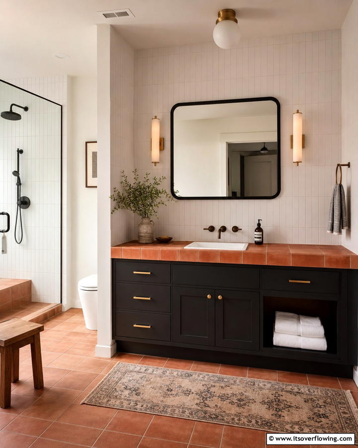 Terracotta Vanity Countertops - 25 Terracotta Bathroom Ideas for an Earthy Retreat