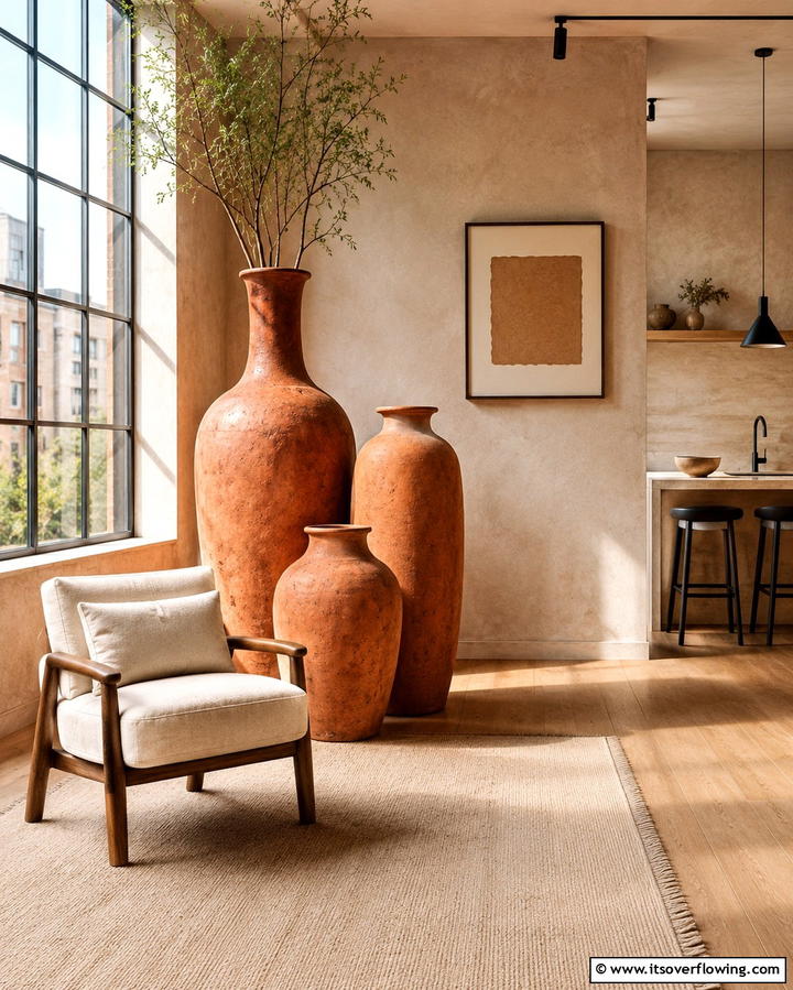 Terracotta Vases - 30 Earthy Terracotta Home Decor Design Inspirations