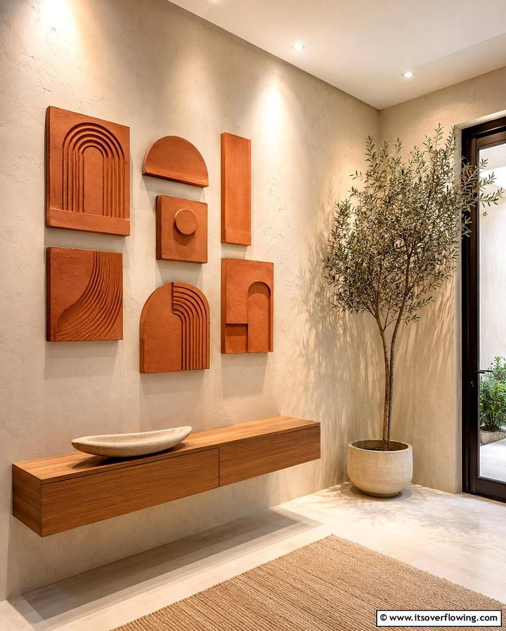 Terracotta Wall ArtExact - 30 Earthy Terracotta Home Decor Design Inspirations