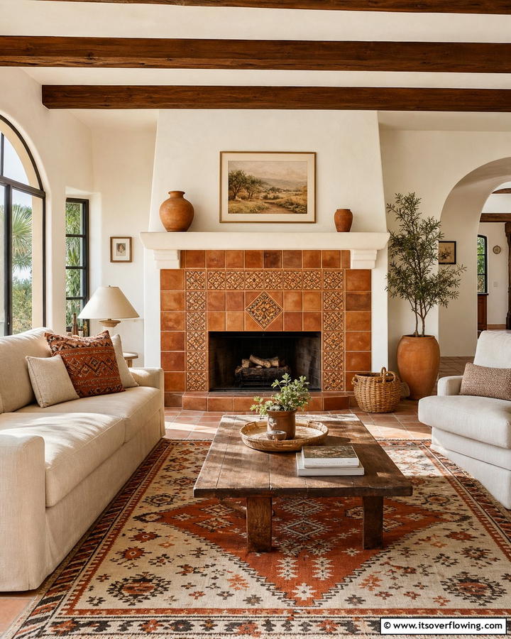 Terracotta Warmth - 21 Fireplace Tile Ideas to Refresh Your Hearth’s Aesthetic