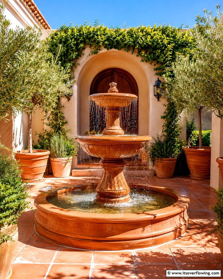 Terracotta Water Features - 30 Earthy Terracotta Home Decor Design Inspirations