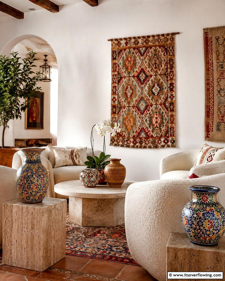 Terracotta and Earthy Tones - 30 Mediterranean Living Room Ideas- Warm & Inviting Spaces