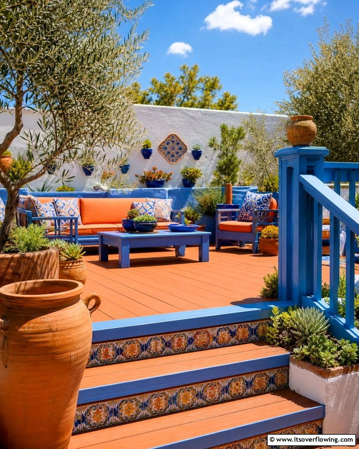 Terracotta and Sky Blue - 30 Two-Tone Deck Color Schemes for Dynamic Outdoor Spaces