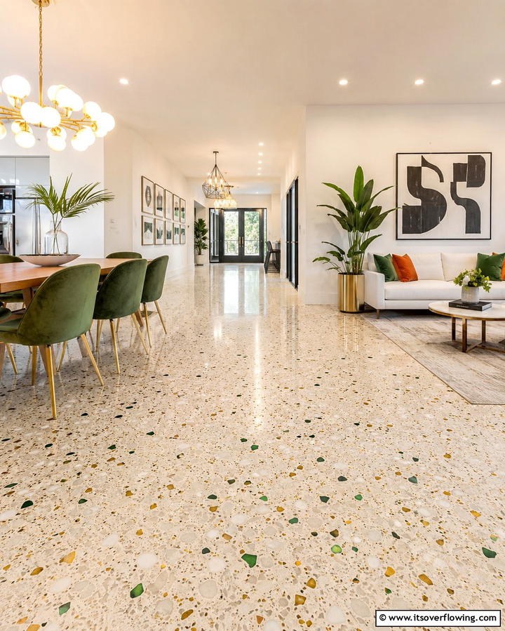 Terrazzo Concrete Floors - 20 Types of Concrete Floor Finishes for Durability