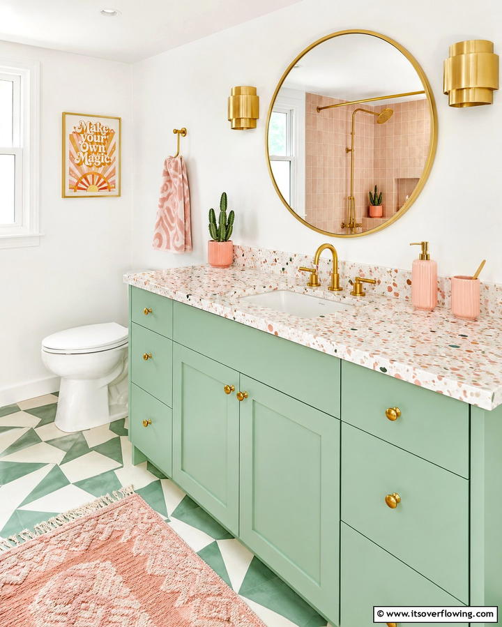 Terrazzo Countertops for Retro Appeal - 25 Bathroom Countertop Ideas for a Stylish Upgrade