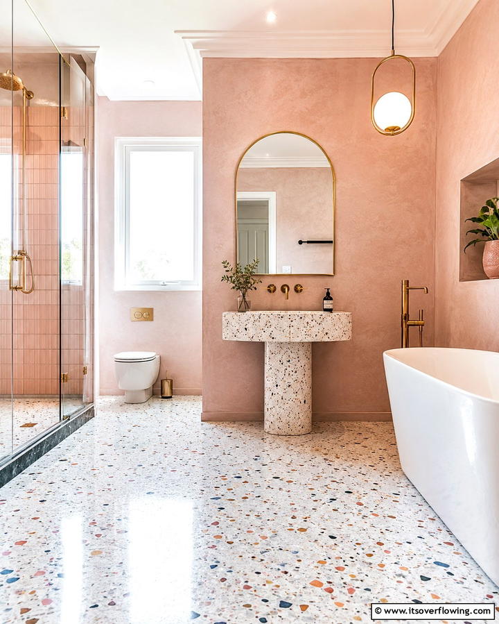 Terrazzo Flooring for Artistic Flair - 25 Bathroom Flooring Ideas for Style and Durability