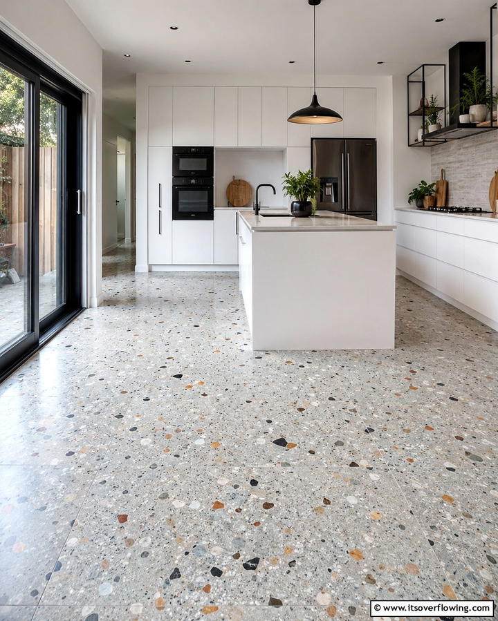 Terrazzo Tiles - 30 Laundry Room Tile Ideas for Durable Style Updates