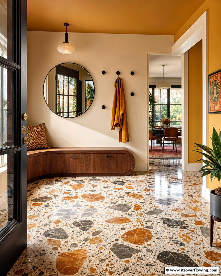Terrazzo Tiles for a Retro Revival - 25 Mudroom Tile Floor Ideas- Durable & Stylish Designs