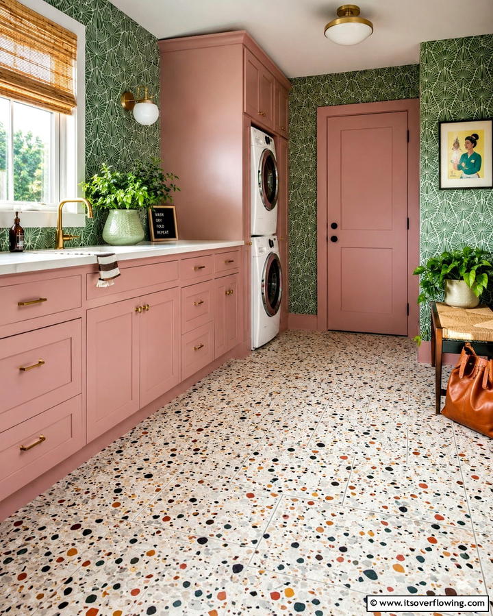 Terrazzo Tiles for a Trendy Retro Style - 30 Laundry Room Tile Ideas for Durable Style Updates