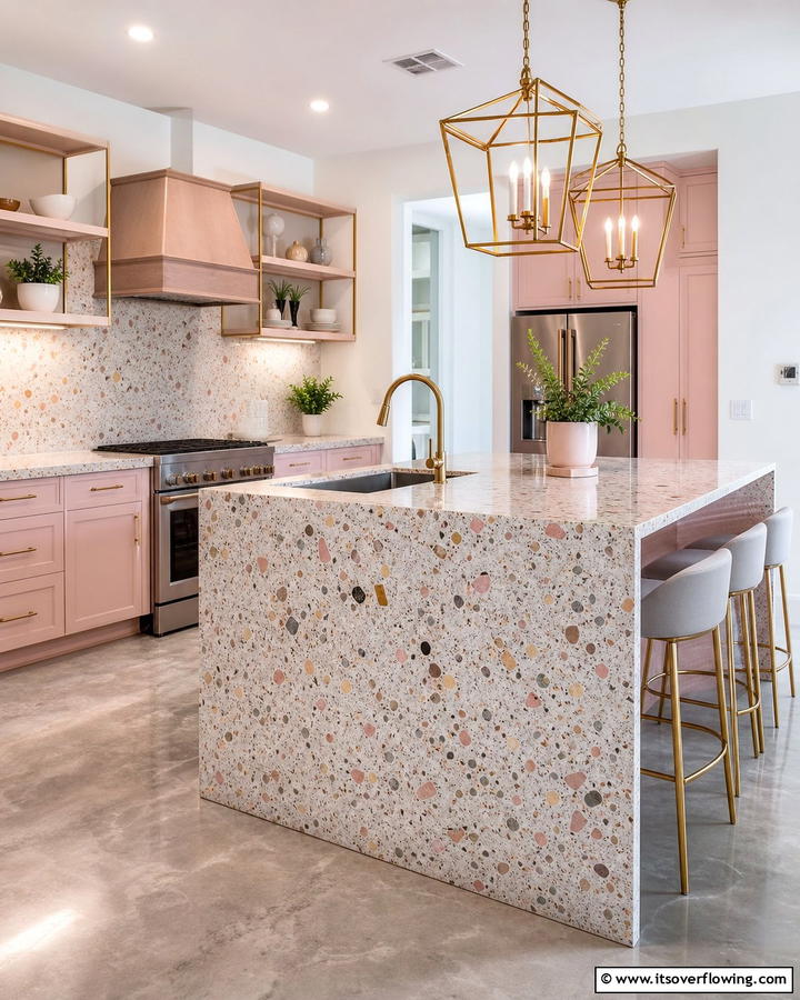 Terrazzo Trendy Countertops - 21 Kitchen Countertop Ideas- Durable & Stylish Surfaces