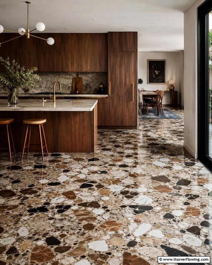 Terrazzo with Large Chips for a Bold Statement - 25 Terrazzo Kitchen Floor Ideas for a Unique Look