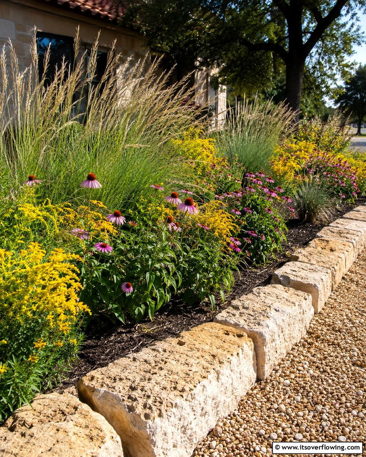 Texas Prairie Inspired Bed - 25 Front Yard Texas Flower Bed Ideas for a Stunning Look