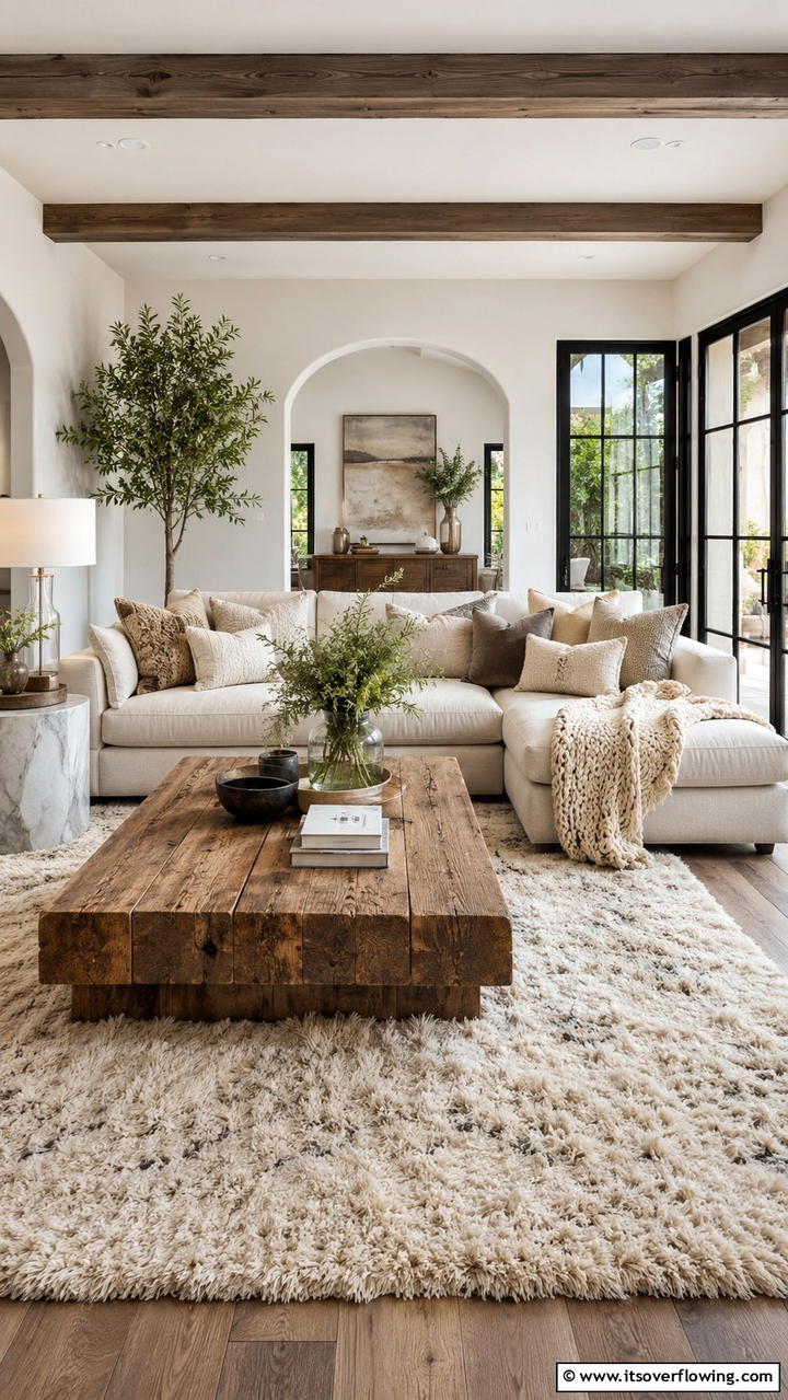 Textural Contrast Focus - 30 Beige Couch Living Room Ideas for Neutral Elegance