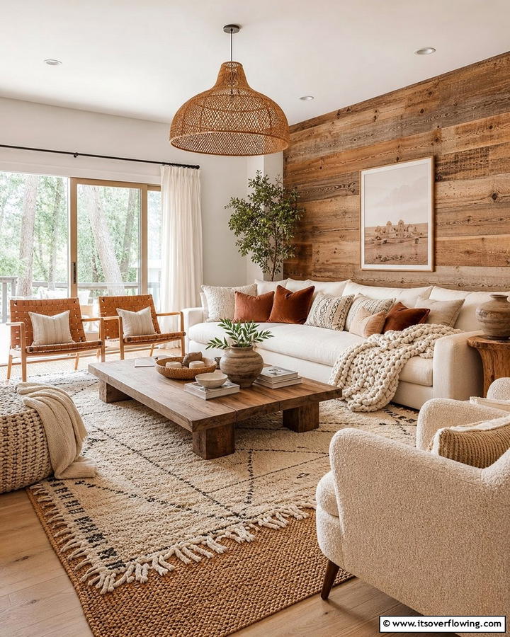 Textural Layered Sophistication - 21 Aesthetic Living Room Ideas for a Stylish & Cozy Retreat