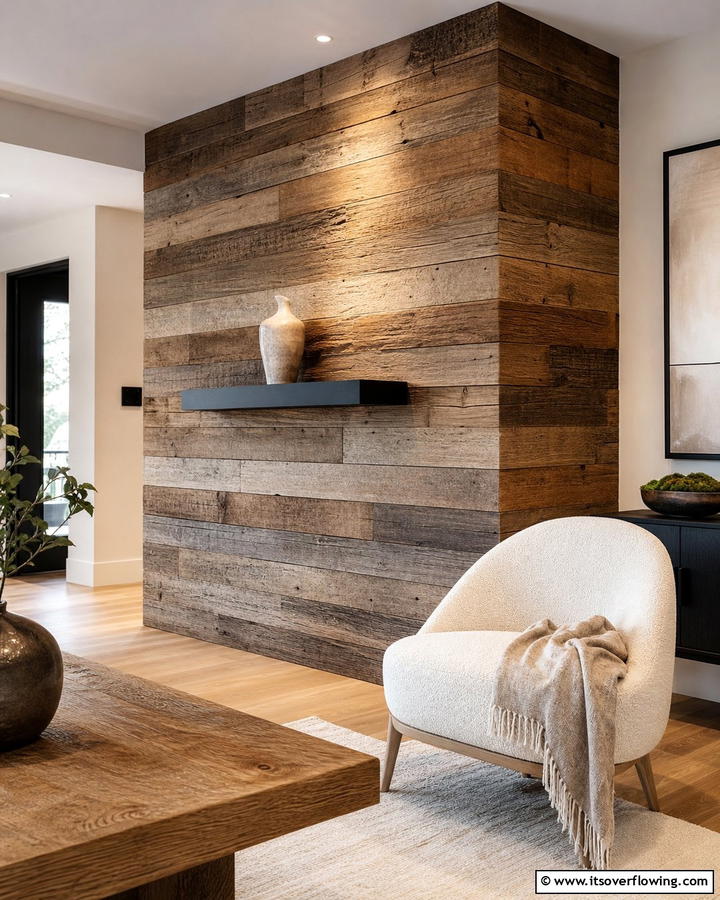Textured Accent Wall - 21 Corner Decoration Ideas to Utilize Empty Spaces